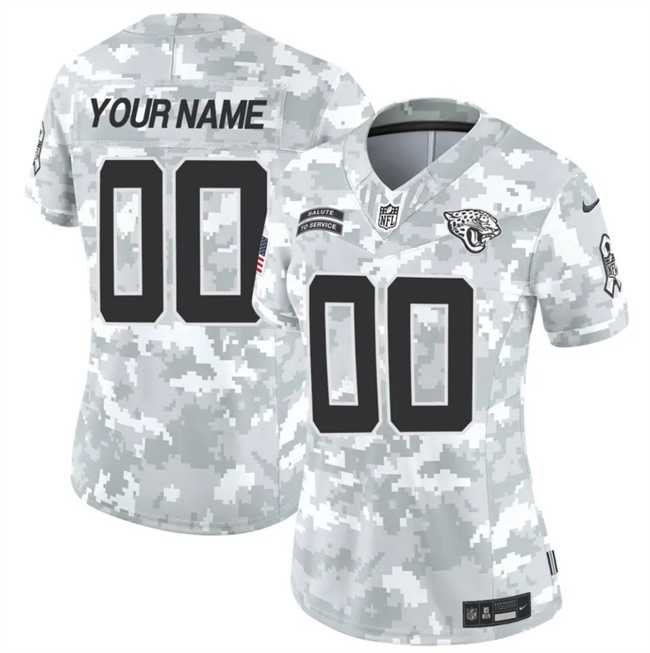 Womens Jacksonville Jaguars Active Player Custom 2024 F.U.S.E Arctic Camo Salute To Service Limited Stitched Football Jersey(Run Small)